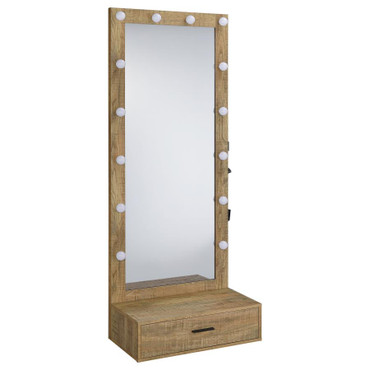 Spector 1-drawer Lighted Full-Length Floor Mirror Mango / CS-960965